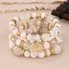 Pulsera de Cuentas de Colores Bohemio Nuevo para Mujer, Estilo Nicho Fresco, con Borla, Multicapa, Pulsera Elástica en Capas