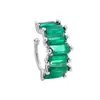 Pendientes de Chica Modernos y Geniales, Sin Perforación, Versátiles, Brazaletes de Oreja de Diamante Negro Coloridos, Clips para Orejas Irregulares con Incrustaciones de Diamantes Cuadrados