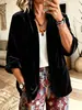 Outono 2026 Estação Independente da Amazon Europeia e Americana Veludo Elegante Temperamento Ajuste Slim Jaqueta Blazer Pequena Manga Longa Cardigan Top