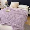 Manta Jacquard de Fleece de Alto Volume Lado Duplo Modelo Novo Transfronteiriço, Manta Macia e Amiga da Pele para Sofá, Manta para Cochilo no Escritório, Cobertor para Ar Condicionado