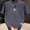 Camiseta de Manga Corta con Letras en Relieve Simple de Verano 2026 para Hombre, Versátil y de Moda, Cuello Redondo, Camiseta Básica Casual de Media Manga