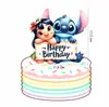 Decoración de Pastel de Stitch Insert Lilo y Stitch Insert para Pastel de Cumpleaños Infantil Pegatina Push Pop de Pudín
