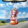 Colgante creativo de acrílico de elfa linda niña 2D para espejo retrovisor interior de coche plano transfronterizo