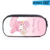 2024 Sanrio Melody Caixa de Papelaria Estojo para Canetas Desenho Animado Fofo Estojo para Canetas Meninas Tecido Camada Única Zíper Caixa de Lápis