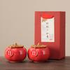 Tarro de Cerámica Sellado Caqui Ruyi, Caja de Dulces de Caqui, Tarro de Té Creativo para Dulces, Embalaje de Caja de Regalo Pequeña, Tarro de Dulces para Boda