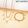 Conjunto de Colar e Pulseira em Aço Titânio Estilo Europeu e Americano de Luxo Leve, Corrente de Clavícula em Camadas, Joias Femininas Modernas, Simples e Versáteis