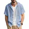 Ropa de hombre transfronteriza 2026 verano nuevo hombre Wish Amazon hombre manga corta color liso hombre camisa top