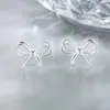 Pendientes de Lazada Doble con Diseño de Línea Simple para Mujer, Estilo de Nicho Elegante, Versátiles para el Uso Diario, Pendientes de Moda de Verano