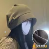 Chapéu Frio Estilo Coreano Preto para Mulheres, Outono e Inverno, Grande Circunferência da Cabeça, Novo Gorro Slouchy 2025, Solto, Emagrecimento Facial, Versátil, Chapéu Turbante