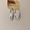 Pendientes de Aro Plateados Giratorios Exagerados, Pendientes Grandes Trenzados Populares, Diseño de Nicho, Accesorios para Orejas Únicos y Hermosos de Gama Alta