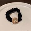 Novo estilo coreano quadrado broca corda das mulheres anel de cabelo de alto sentido elegante elegante anel de cabelo do intestino grosso all-match elástico headwear