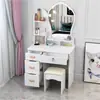 Tocador minimalista moderno para dormitorio, tocador pequeño con espejo para apartamentos de alquiler, escritorio de maquillaje de princesa