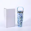 Copo de Gelo Série Flores 3D Transfronteiriço Aço Inoxidável 304 Copo Térmico Conveniente Portátil Copo Duplo para Beber
