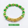 Xiaohongshu Diseño de Moda Joyería Chapada en Oro de Latón con Ojo de Gato de Cristal Rosa Pulsera de Tubo Curvado en Múltiples Colores Venta al por Mayor