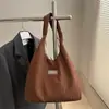 2025 Nuevo Bolso Simple de Color Sólido para Mujer Gran Capacidad Plisado Color Sólido Bolso de Tela Casual Otoño e Invierno Ligero Nuevo Bolso de Hombro