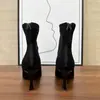 Botines Cortos de Punta Estilo Coreano para Mujer, Tacones Altos Otoño/Invierno con Forro de Felpa para Calidez, Botas Adelgazantes con Cremallera Trasera, Elegantes Botas de Moda con Tacón Fino