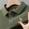 Camisa casual de negocios con solapa transfronteriza para papás, comercio exterior transfronterizo, top de marca popular de moda, polo bordado de manga corta