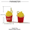 Papas fritas transfronterizas Palomitas de maíz Hamburguesa Colgante de cobre y circonita DIY Pendientes de perrito caliente de cóctel para mujer Colgante de joyería Colgante