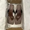 Nuevas Sandalias de Tanga de Tacón Alto Estilo Coreano con Tacón Kitten para Uso en Exteriores, Adecuadas para Combinar con Vestidos, Sandalias de Playa de Tacón de Aguja de Punta Cuadrada para Mujer