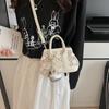 2025 Nueva Bolso de Hombro de Moda con Incrustaciones de Diamantes en Forma de Rombo Bolso Cesta de Verduras Bolso de Hombro Cruzado Simple Casual Urbano Estilo Occidental