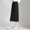 Falda de mujer simple y elegante de corte recto para otoño e invierno 2026, nueva falda lápiz elegante de cintura alta, corte ajustado, longitud media, para ir a la oficina