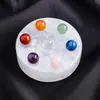 Matriz de Siete Estrellas de Amatista Natural con Base de Cristal Morado y Blanco, Disco de Piedra Cruda de Cristal, Adorno Mayorista para Mejorar la Fortuna en la Oficina en Casa