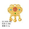 Collar Joyería Colgante Accesorios Nube de la Suerte Flor de Loto Palabra de la Suerte Candado de Larga Vida Candado Ruyi Colgante de Borla Paso