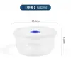 Caja Redonda de Plástico Transparente para Conservar Frescura Grado Alimenticio Refrigerador Caja Sellada Lonchera Cocina Refrigerador Caja de Almacenamiento de Alimentos