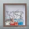 Marco de fotos de venta caliente transfronterizo de Amazon, Caja de almacenamiento de boletos, Caja de souvenirs de postales para dinero, Caja de mapa, Alcancía