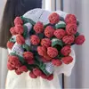 Manta com Buquê de Rosas Pontiagudo, Kit de Material DIY de Tricô Feito à Mão, Bola de Lã, Presente Criativo DIY para Namorada