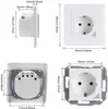 Enchufe de pared inteligente WiFi de 16A para el hogar, 2 orificios, estilo alemán 86, con temporizador, graffiti, enchufe inteligente inalámbrico estándar europeo TUYA