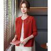 Cardigan de Tricô com Flor Estereoscópica Pequena e Cheirosa para Mãe Outono Novo Estilo Moda Suéter para Mulheres de Meia-Idade e Idosas