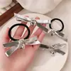 Estilo Coreano Dulce Fresco Chica Caliente Plata Lazo para el Cabello Ins Nicho Sentido de Alta Gama Cuerda para el Cabello Banda de Goma de Amor Cuerda para el Cabello Accesorios para el Cabello