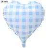 Celebridad de Internet Estilo Ins Coreano Amor Globo de Película de Aluminio Cuadrícula Rayas Corazón Diseño de Escena de Cumpleaños Accesorios para Fotos