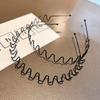 Diadema para Hombre Simple Invisible Deportiva Banda para el Cabello Moderna para Hombre Parte Trasera de la Cabeza Negra Ondulada Lavado de Cara Antideslizante Accesorios para el Cabello Mujer