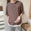 Camiseta de Manga Corta Patchwork de Dos Piezas Falsas Estilo Hong Kong, Nueva Tendencia Verano 2026 para Hombre, Corte Holgado, Versátil, Casual, Color Sólido, Manga Media