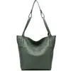 Bolso de mujer estilo coreano simple de cuero genuino, gran capacidad, multifuncional, primera capa de piel de vaca curtida, bandolera, bolso de hombro, bolso de mano