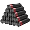Bolsas de Basura con Cordón para Uso Doméstico, Engrosadas, con Asas, para Cocina, Dormitorio, Uso Estudiantil, Tamaño Grande, Bolsas de Plástico Negras con Cierre de Jalar