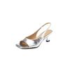 Novas Sandálias Douradas de Celebridade da Internet Verão Novos Sapatos Femininos Tira no Tornozelo Estilo Coreano Simples Moderno Sandálias Prateadas