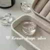 Anillo Hueco de Plata de Ley S925 Entrelazado de Diseño de Nicho de Alta Gama Dongdaemun Coreano, Exquisito y Sencillo, Estilo Ins para Mujeres