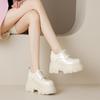 Mocasines de 8CM para aumentar la altura, suela gruesa, ultraligeros, zapatos pequeños de cuero, zapatos individuales de cuero genuino, estilo británico, plataforma, zapatos de mujer