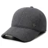 Gorra de Béisbol de Lana Gruesa para Hombre de Mediana Edad, Otoño e Invierno, Resistente al Viento, Protección para los Oídos, Gorra de Pico, Sombrero Casual de Moda Versátil