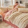 Categoria a Inverno Espessado Veludo de Coelho Conjunto de Quatro Peças Veludo Leite Saia de Cama Capa de Colcha de Veludo Dupla Face Flanela Quente Veludo Coral 4
