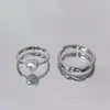 Anéis de Casal 'Love You', Anéis Combinando Ponta Estrela Masculino e Feminino, Anéis Abertos Personalizados com Coração Incrustado de Diamantes, Anéis de Casal Qixi