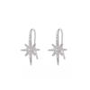 Brincos de Estrela de Oito Pontas para Mulheres, Design Simples de Nicho, Luxo Acessível Elegante, Brincos de Estrela de Diamante Cintilante, Nova Tendência 2024