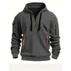 Sudadera con capucha para hombre 2024 Primavera y Otoño Transfronteriza Cremallera Múltiples Bolsillos Sudadera con capucha Chaqueta Deportiva Casual para Hombre