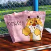 Bolsa Tecida de Desenho Animado Super Fofa Bolsa de Presente Sacola de Compras Ecológica para Supermercado Bolsa Tote de Ombro Bolsa Casual Chamativa para Compras