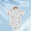 Mameluco de Bebé Verano Delgado de Manga Corta para Bebé de Algodón Triángulo Mono de Verano Unisex Ropa para Gatear de Bebé