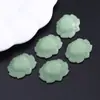 Accesorios de loto de vidrio de estilo chino tradicional con doble agujero, colgantes de loto de estilo antiguo, pasadores para el cabello Hanfu, collares, materiales para joyería hecha a mano DIY