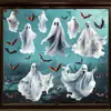 Adesivos de Parede Fantasma Morcego Tridimensional para Halloween Adesivos de Decoração de Atmosfera de Halloween Autoadesivos Impermeáveis Removíveis Adesivos de Parede